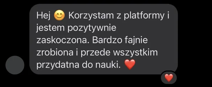 Opinia użytkowniczki platformy